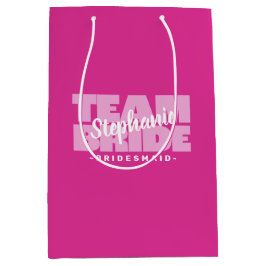Bride Pink Wedding Individuelle Name Mittlere Geschenktüte