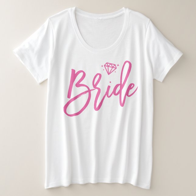 Bride Plus-Größe Tank oben rosa Diamant (Design vorne)