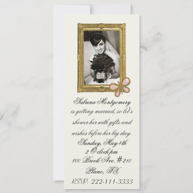 Bride Portrait Bridal Dusche Einladung (Vorderseite)