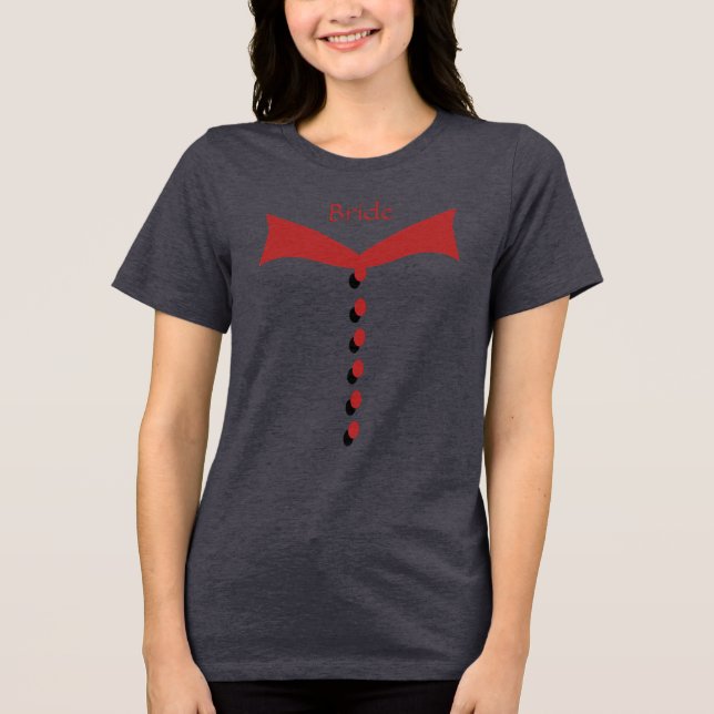 Bride Red Wedding T-Shirt Tri-Blend Shirt (Vorderseite)
