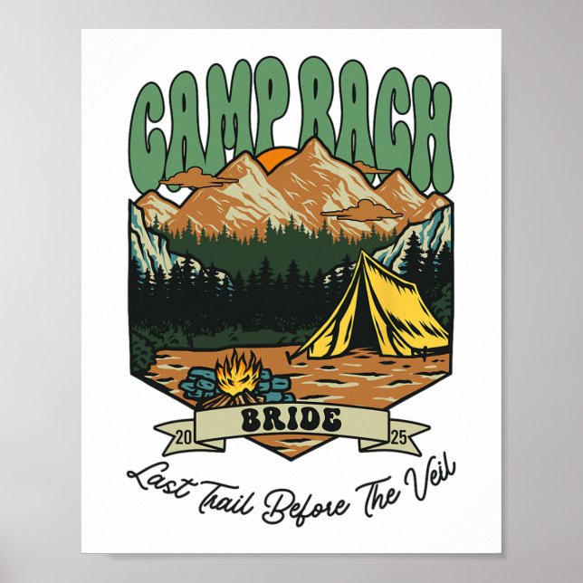 Bride Retro Camp Bach Party Camping Bachelorette 2 Poster (Vorne)