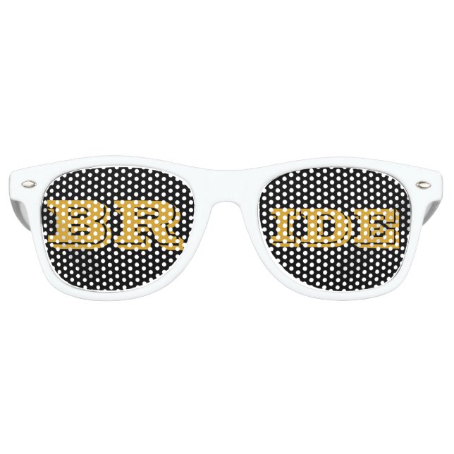 BRIDE Retro Shades gold / Fun Party Sonnenbrille (Vorderseite)