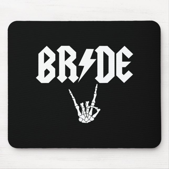 Bride Rock'n'Roll Gothic Halloween Bachelorette Pa Mousepad (Vorne)
