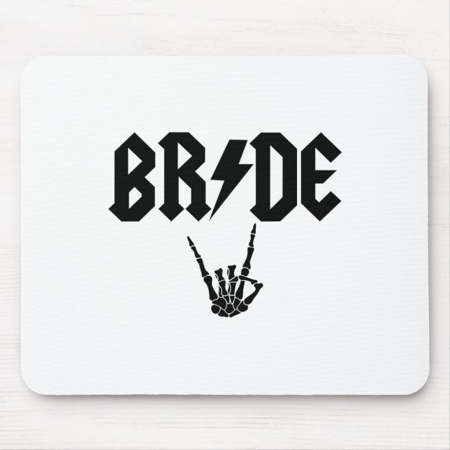 Bride Rock'n'Roll Skeleton Hand Halloween Bachelor Mousepad (Vorne)