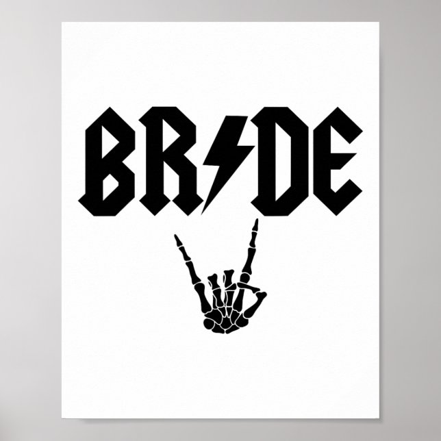 Bride Rock'n'Roll Skeleton Hand Halloween Bachelor Poster (Vorne)