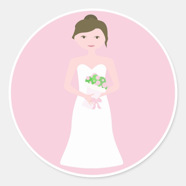 Bride Runder Aufkleber (Vorderseite)