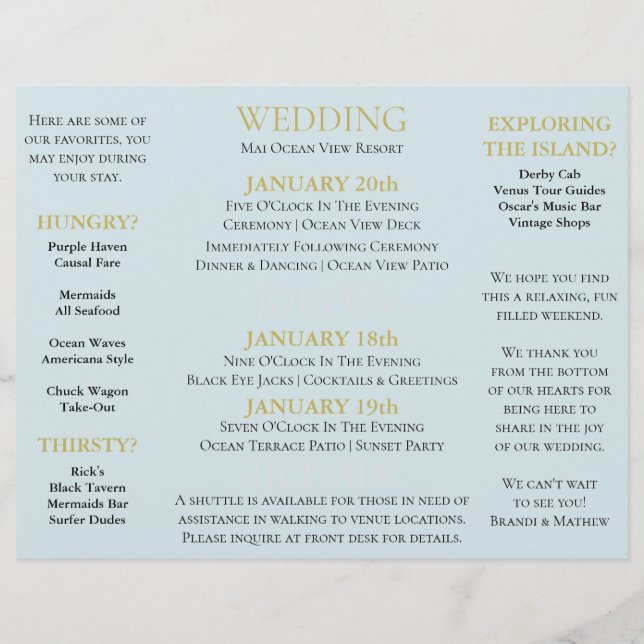 BRIDE Rustic Wedding Destination Event Dreifach Flyer (Hinten)
