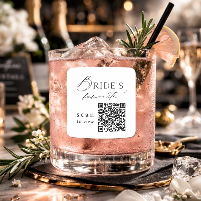 Bride’s Favorite QR Code Wedding Drink Sticker (Von Creator hochgeladen)