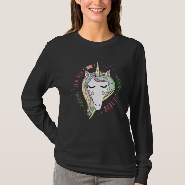 Bride saying with unicorn  party hen party T-Shirt (Vorderseite)
