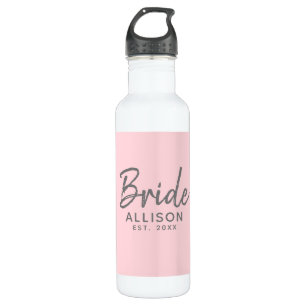Bride Script Blush Pink etabliert Personalisiert  Edelstahlflasche