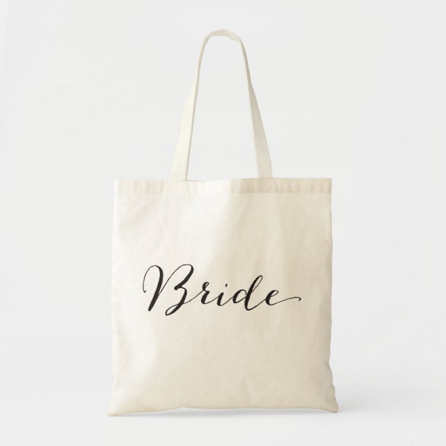 Bride Script Chic Brautparty Wedding Tote Bag Tragetasche (Vorne)