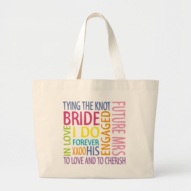 Bride Sentiments Wedding Jumbo Stoffbeutel (Vorne)