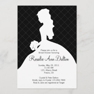 Bride Silhouette - Brautparty Invitation (Schwarz) Einladung