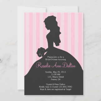 Bride-Silhouette - Brautparty Streifen (Pinkl. Einladung