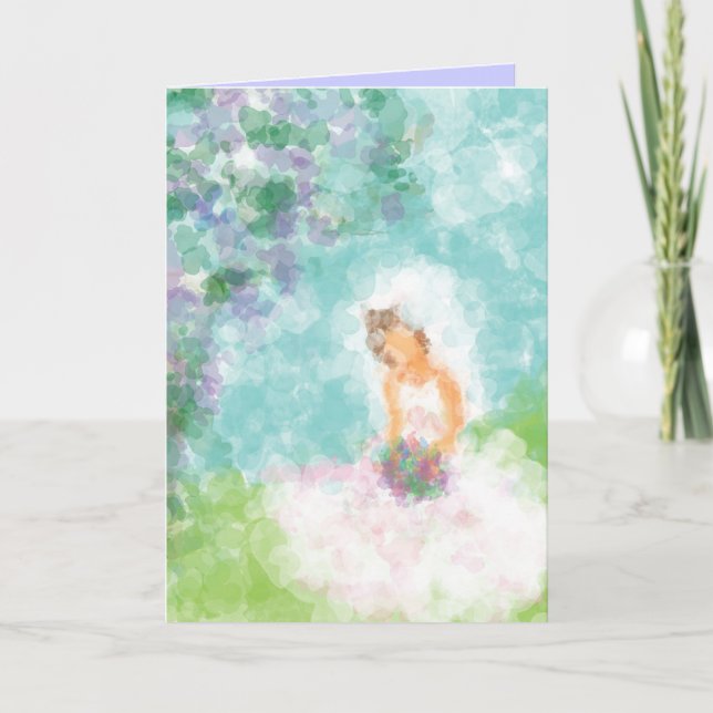 Bride Sitting Bridal Dusche Einladung (Vorderseite)