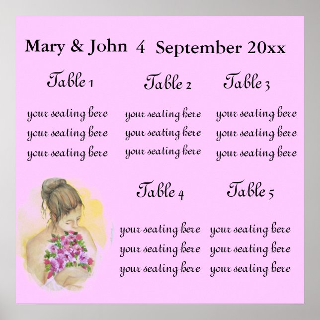 BRIDE-Sitzkarte. Poster (Vorne)