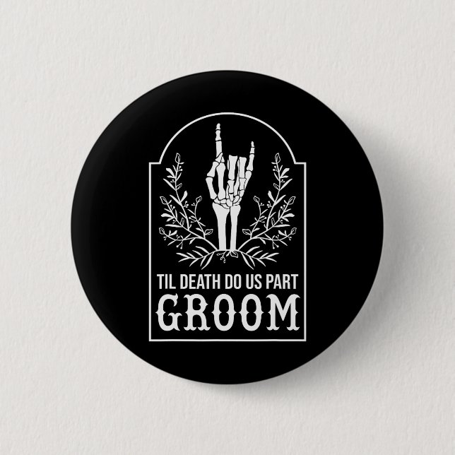 Bride Skeleton Hand Paare Matching Wedding Hallo Button (Vorderseite)