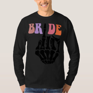 Bride Skeleton Hand Retro Halloween Bachelorette P T-Shirt