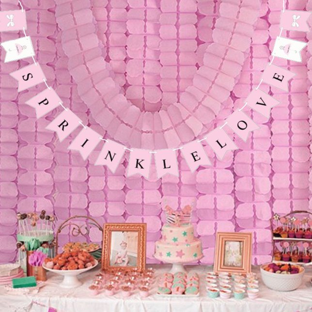 BRIDE Sprinkle Kleine Liebe Rosa Dusche Party Wimpelkette (Von Creator hochgeladen)
