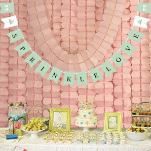 BRIDE Sprinkle Liebe Sage Green Brautparty Party Wimpelkette