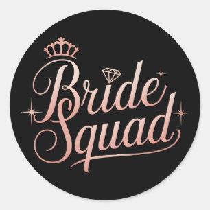 Bride Squad Bachelorette Bridesmaid Runder Aufkleber