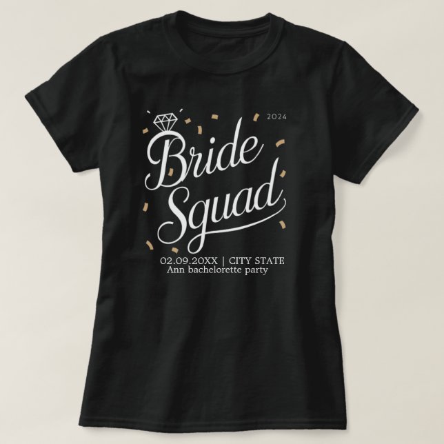 Bride Squad Bridesmaid Junggeselinnen-Abschied T - T-Shirt (Design vorne)