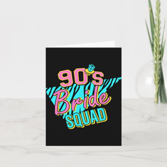 Bride Squad Bridesmaid Retro Matching Bachelor der Karte (Vorderseite)