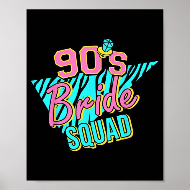 Bride Squad Bridesmaid Retro Matching Bachelor der Poster (Vorne)