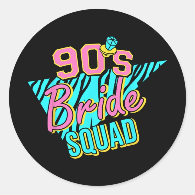 Bride Squad Bridesmaid Retro Matching Bachelor der Runder Aufkleber (Vorderseite)