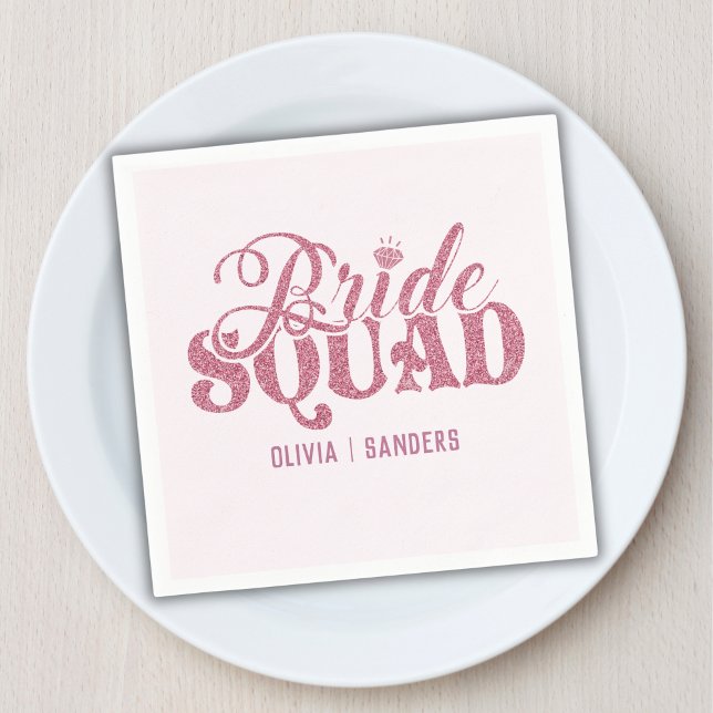 Bride Squad Bright Pink Serviette (Von Creator hochgeladen)