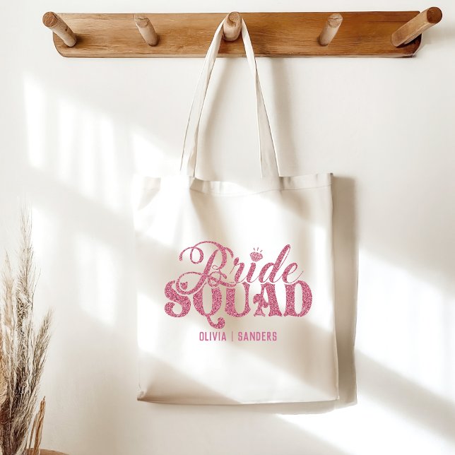 Bride Squad Cute Bright Pink  Tragetasche (Von Creator hochgeladen)