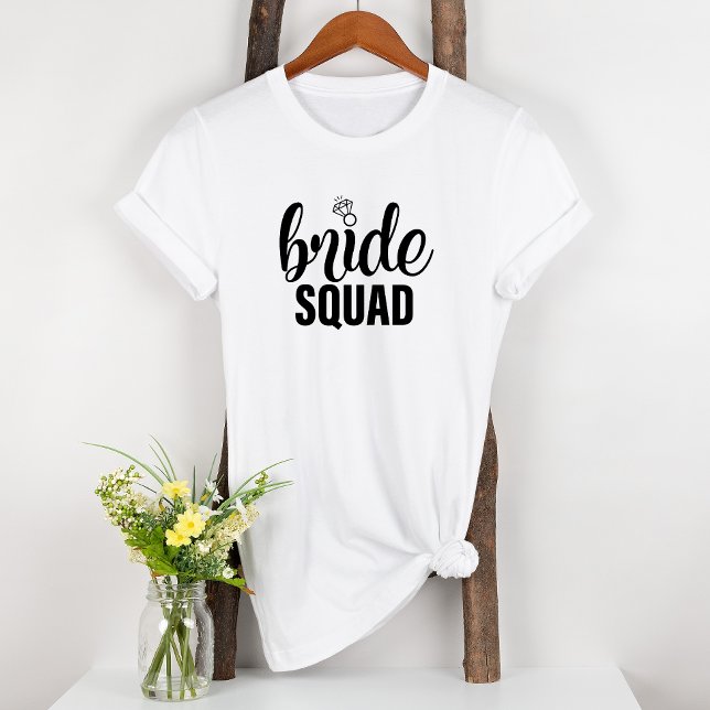 Bride Squad Engaged Fun Bridal T-Shirt (Von Creator hochgeladen)