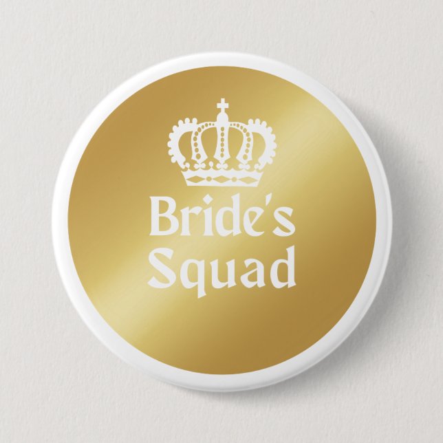 Bride Squad | Gold Bachelorette Bridesmaid Button (Vorderseite)