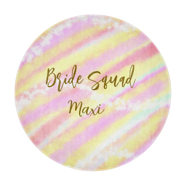 Bride squad golden pastel pink colorful glitter br schneidebrett (Vorderseite)