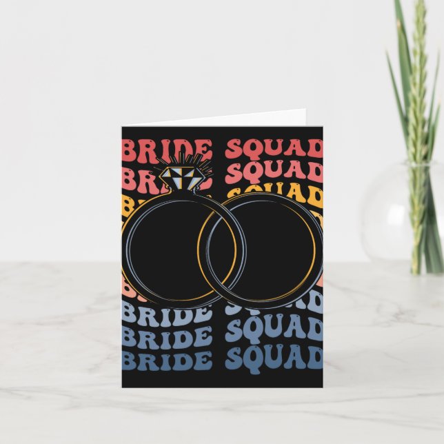 Bride Squad Groovy Brautparty Bridesmaid Karte (Vorderseite)