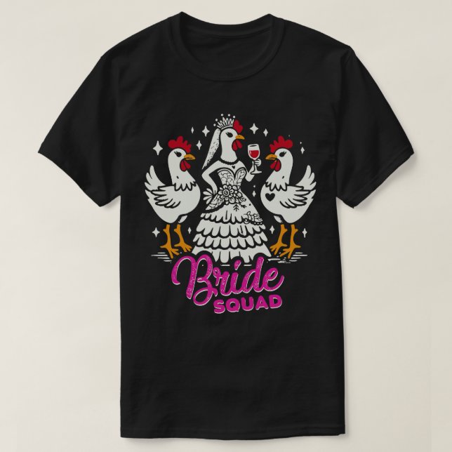Bride Squad Hen Junggeselinnen-Abschied T-Shirt (Design vorne)
