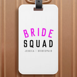 Bride Squad | Hot Pink Bachelorette Bridesmaid Gepäckanhänger