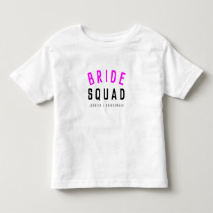 Bride Squad Hot Pink Bachelorette Bridesmaid Kleinkind T-shirt