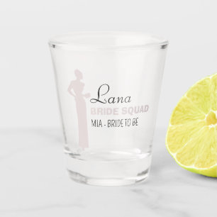 Bride Squad Hot Pink Bachelorette Bridesmaid Schnapsglas