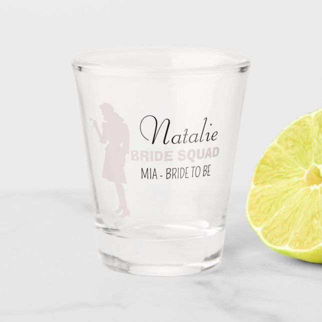 Bride Squad | Hot Pink Bachelorette Bridesmaid Schnapsglas (Vorderseite)