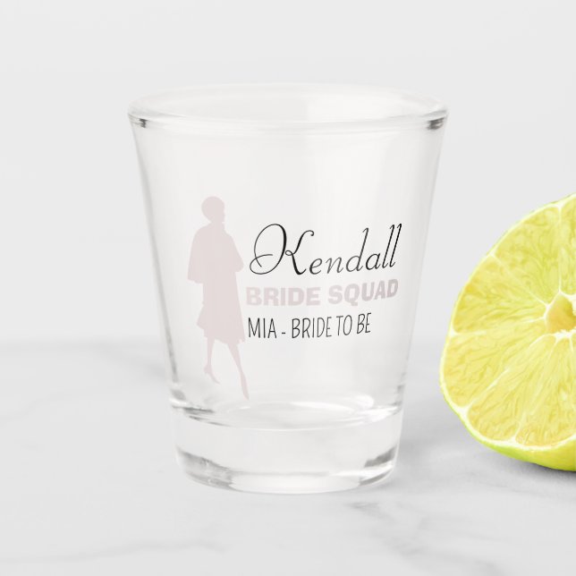 Bride Squad | Hot Pink Bachelorette Bridesmaid Schnapsglas (Vorderseite)