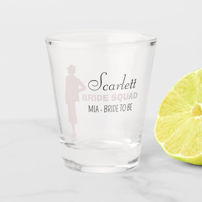 Bride Squad | Hot Pink Bachelorette Bridesmaid Schnapsglas (Vorderseite)