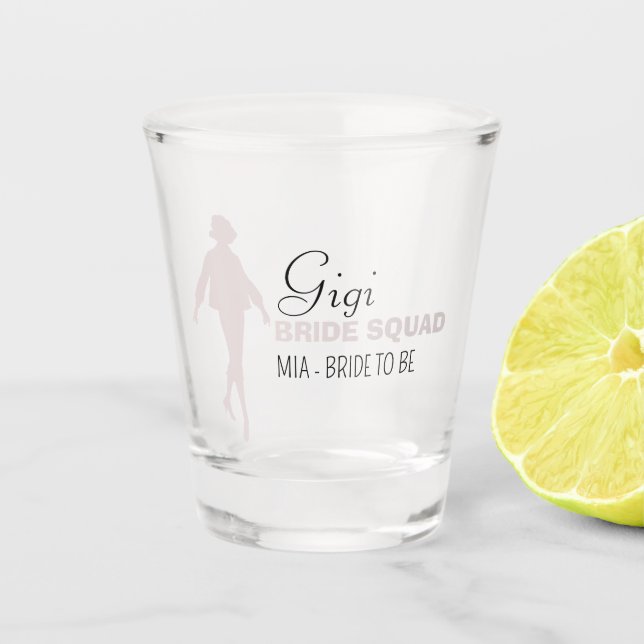 Bride Squad | Hot Pink Bachelorette Bridesmaid Schnapsglas (Vorderseite)