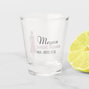 Bride Squad Hot Pink Bachelorette Bridesmaid Schnapsglas