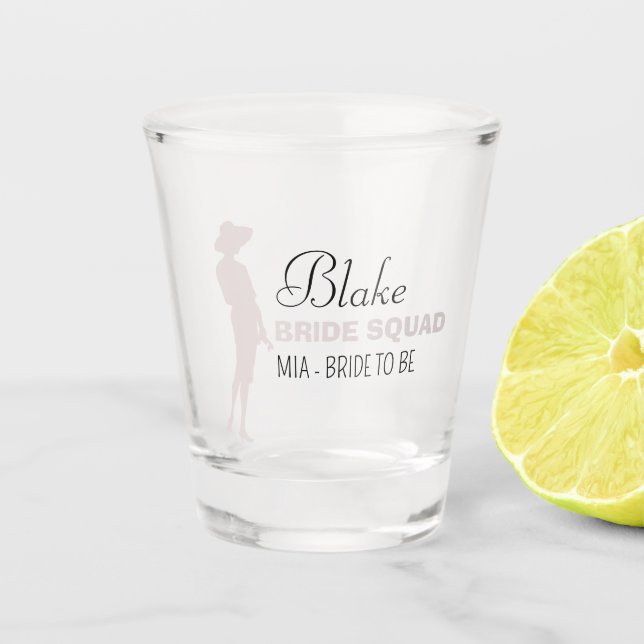 Bride Squad | Hot Pink Bachelorette Bridesmaid Sh Schnapsglas (Vorderseite)
