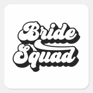 Bride Squad - Junggeselinnen-Abschied Bridal Weddi Quadratischer Aufkleber