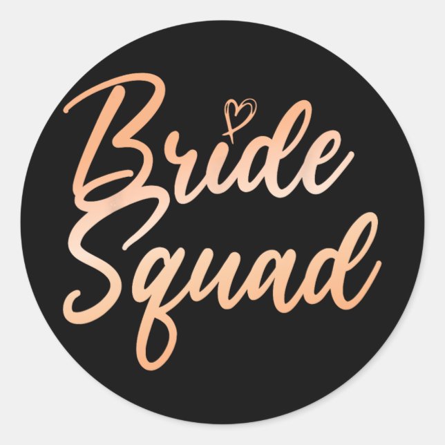 Bride Squad Junggeselinnen-Abschied Bridesmaid Bri Runder Aufkleber (Vorderseite)