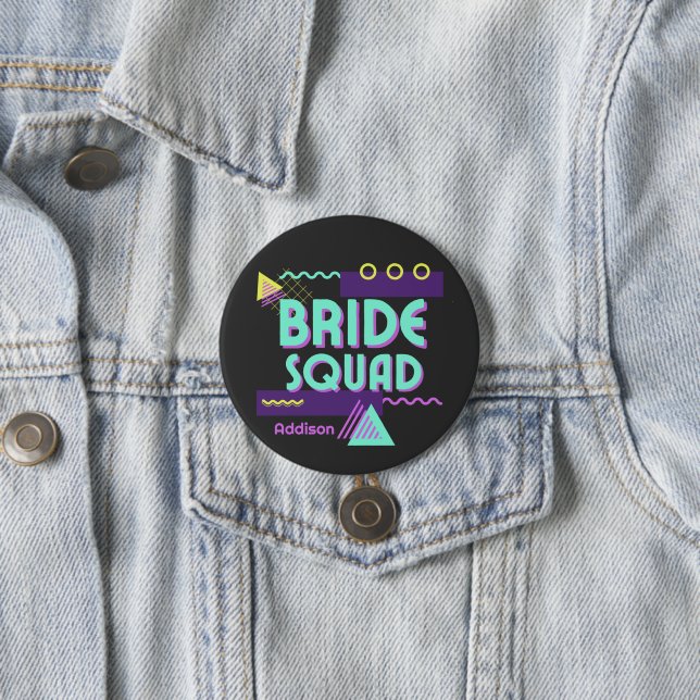 Bride Squad Personalisiert 90er Bachelorette Butto Button (Beispiel)