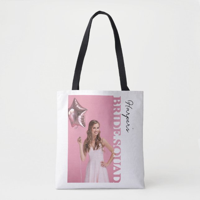 Bride Squad Photo Tote Bag |personalised Hen Party (Vorderseite)