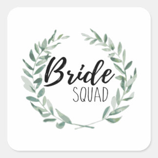 Bride Squad Quadratischer Aufkleber